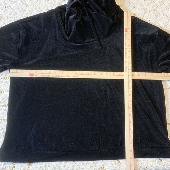 Xersion (L) Women's Sweatshirt - Cowl Neck Black Soft Mesh-type fabric Athletic - Picture 8 of 8